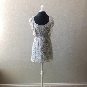 FreeDay Bluish Gray Laced Mini Dress